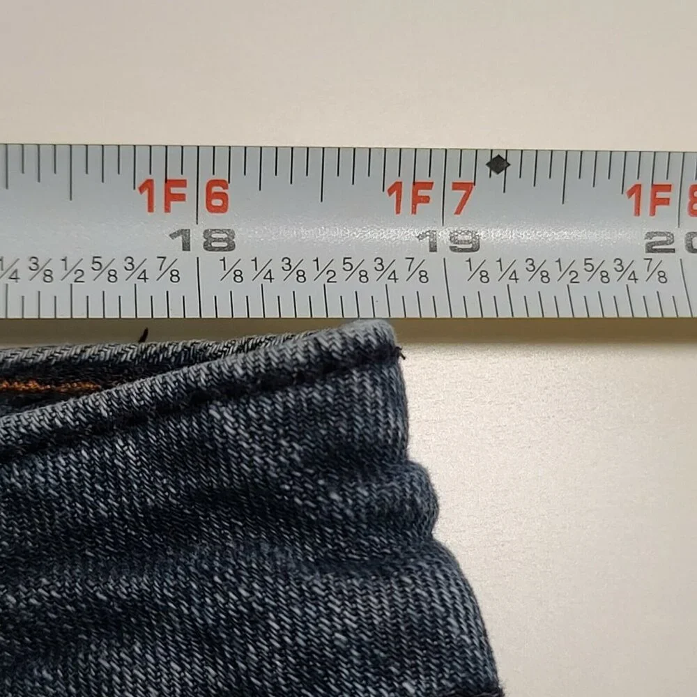 Faded Glory Jeans Womens Size 16 Blue Whisker Washout Denim Slim Straight Leg - Picture 6 of 12